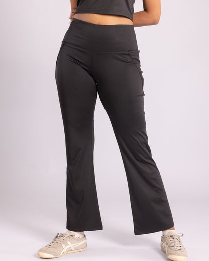 The Rachel Flared Trousers-Black