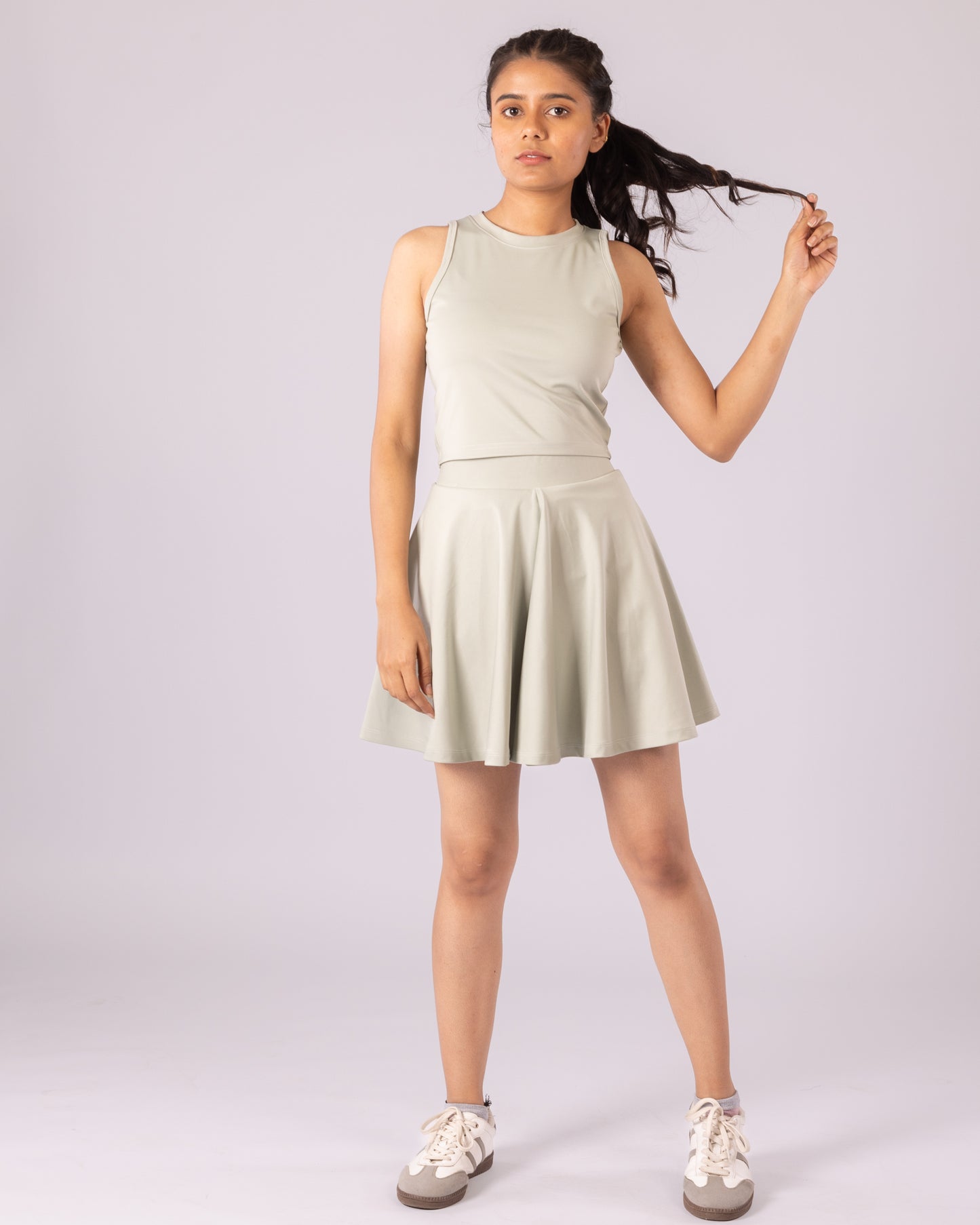 The Veronica Tennis skirt-Sage green