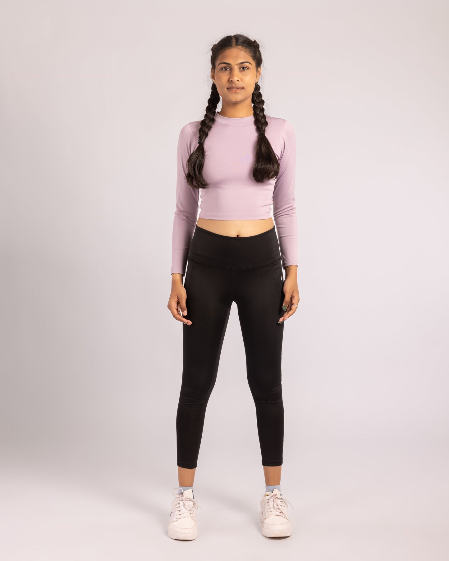 The Katherine Full sleeve crop top- Lavender