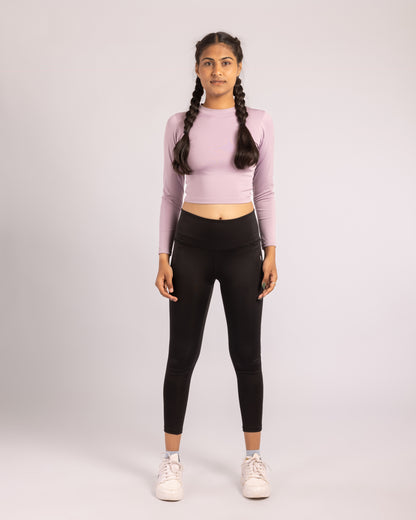 The Katherine Full sleeve crop top- Lavender