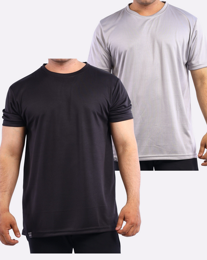 The Harry sports value pack of 2 Round neck T shirt - Black, Grey