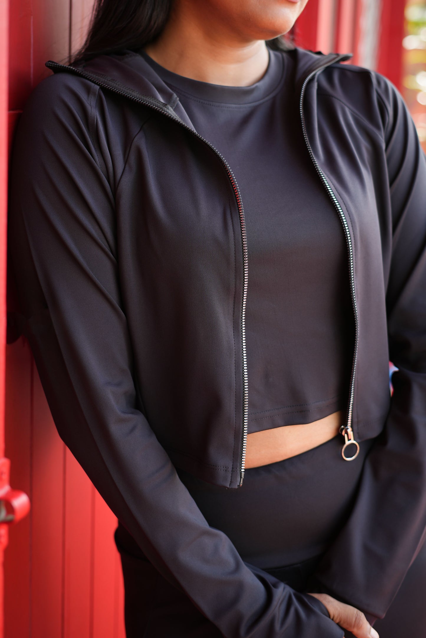 Lara Croft Crop jacket- Black