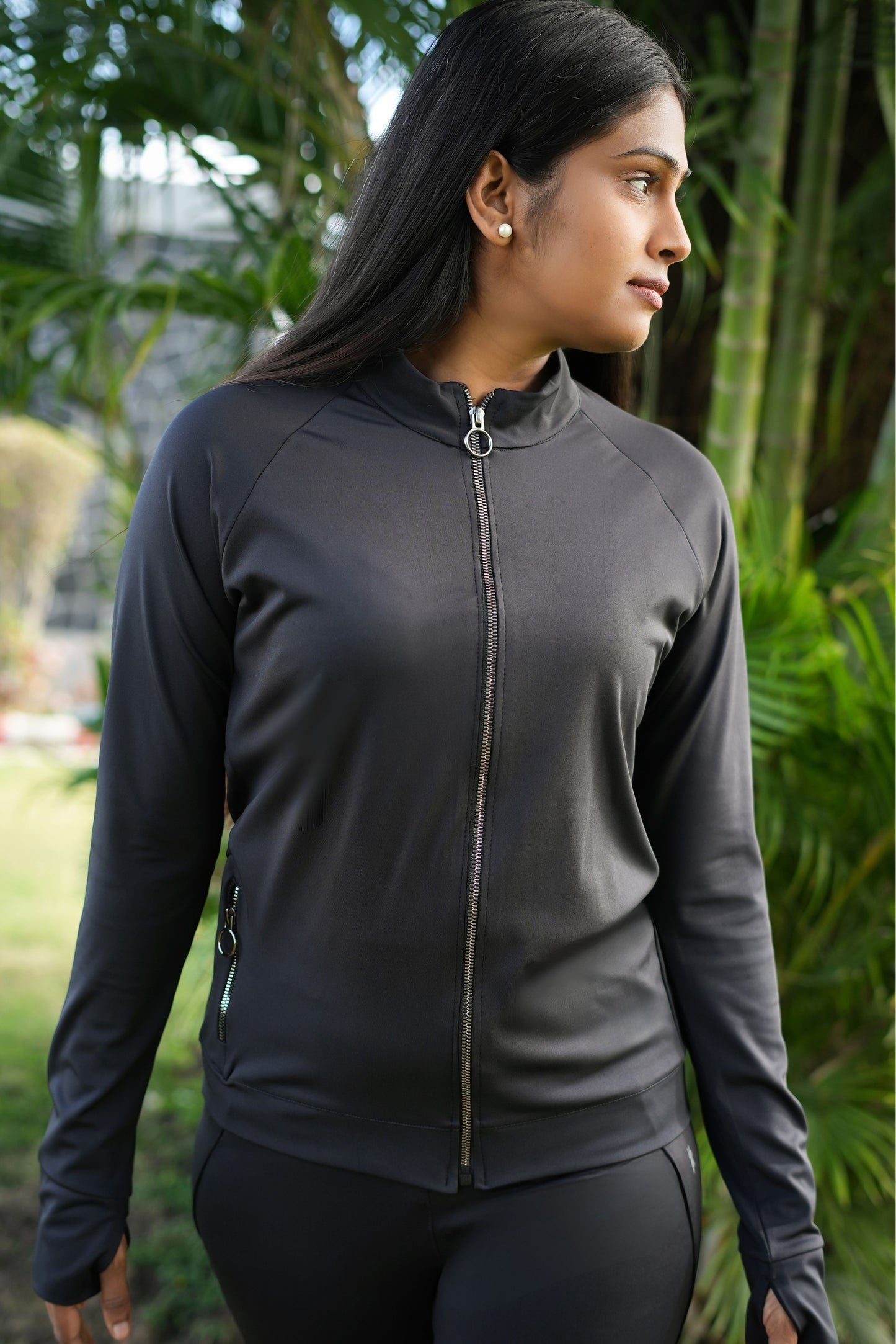 Wednesday workout jacket set-Black