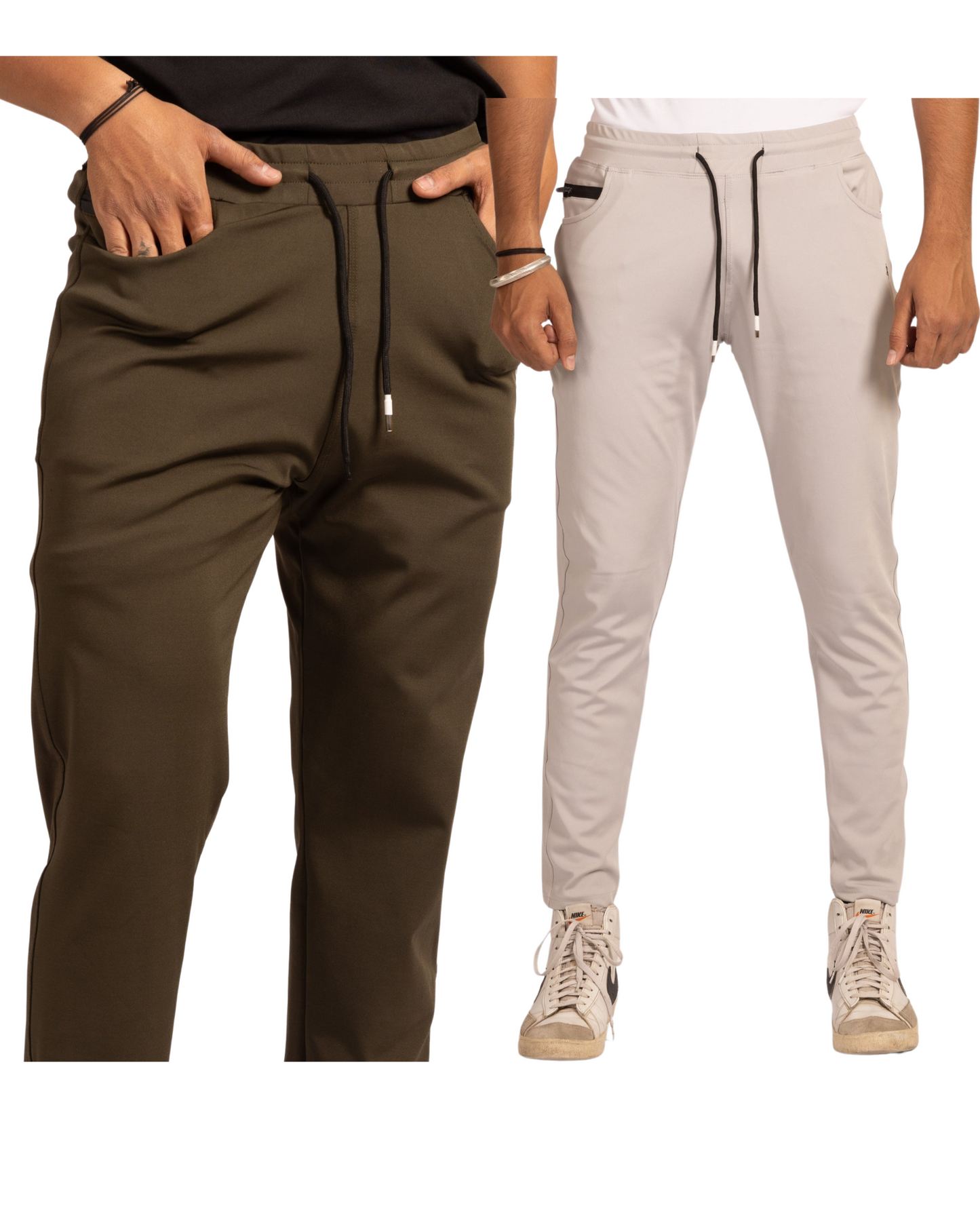 The Harvey slim fit value pack of 2 joggers- Olive green, beige