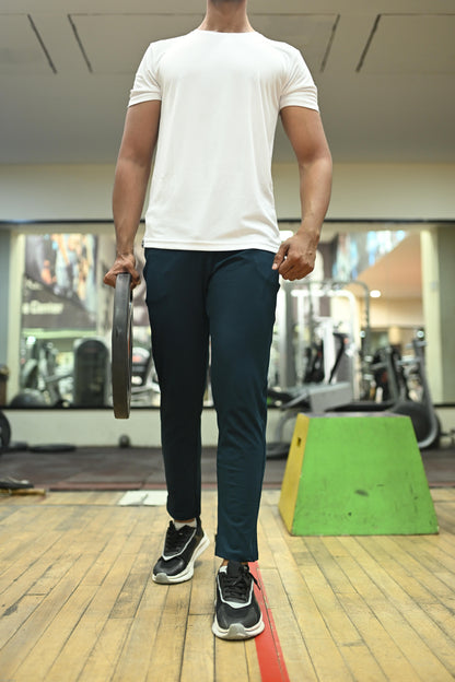 The Harvey slim fit joggers and Tee set; Blue-White