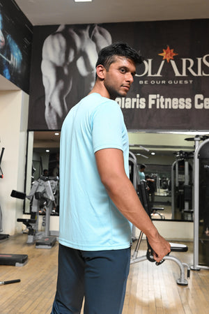 The Harry sports Round neck T shirt - Water Blue