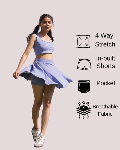 The Veronica Tennis skirt-Powder blue